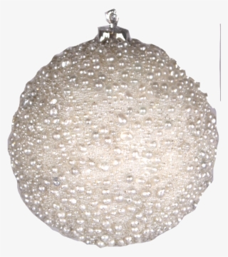 Sparkle Beaded Pearl Ornament - Pearl