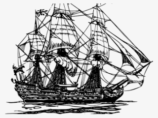 Old Sailing Ships Clipart White - Drawing Of British Ship