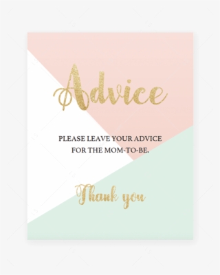 Printable Pastel Baby Shower Advice Sign By Littlesizzle - Graphic Design