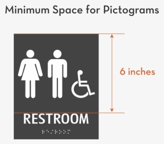 Minimum Space Dimensions For Pictograms On Ada Signs - Restroom Sign